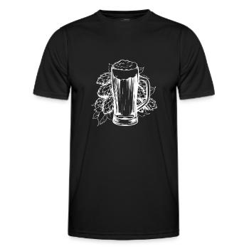 Hopfen Malz Bier Bierglas - Männer Funktions-T-Shirt - Schwarz - Vorne - AI Model Male 178 dark (178cm)