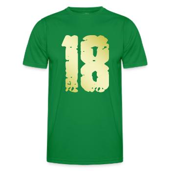 18 Nombre Vintage - T-shirt sport Homme - vert - Devant - AI Model Male 178 dark (178cm)
