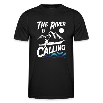 The River is Calling - Men's Functional T-Shirt - black - Front - AI Model Male 178 dark (178cm)