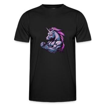 Musculation Muscles Licorne Musculation - T-shirt sport Homme - noir - Devant - AI Model Male 178 dark (178cm)