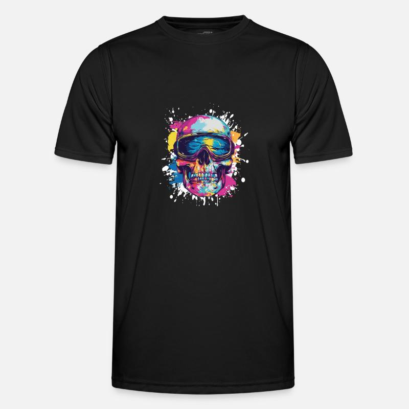 Ski Ski Goggles Skull - Men's Functional T-Shirt - black