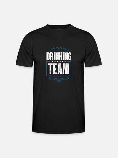 Drinking Crew - Männer Funktions-T-Shirt - Schwarz
