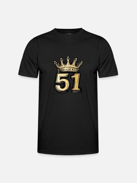 51 Zahl Krone - Männer Funktions-T-Shirt - Schwarz