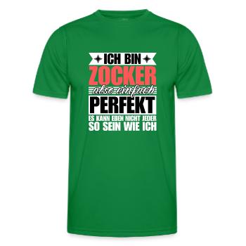 Perfekter Zocker - Männer Funktions-T-Shirt - Kelly Green - Vorne - AI Model Male 178 dark (178cm)