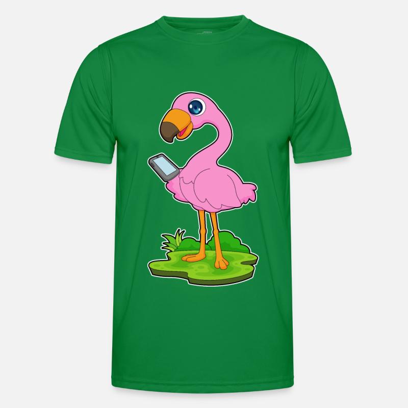 Flamingo Mobile Phone Men's Functional T-Shirt
