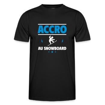 accro au snowboard - T-shirt sport Homme - noir - Devant - AI Model Male 178 dark (178cm)