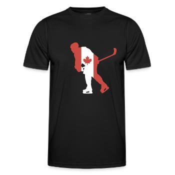 Hockey player Canada flag - Men's Functional T-Shirt - black - Front - AI Model Male 178 dark (178cm)