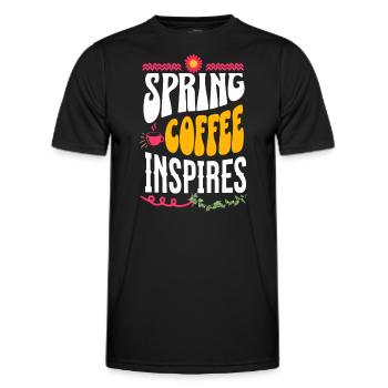 Le café printanier inspire - T-shirt sport Homme - noir - Devant - AI Model Male 178 dark (178cm)