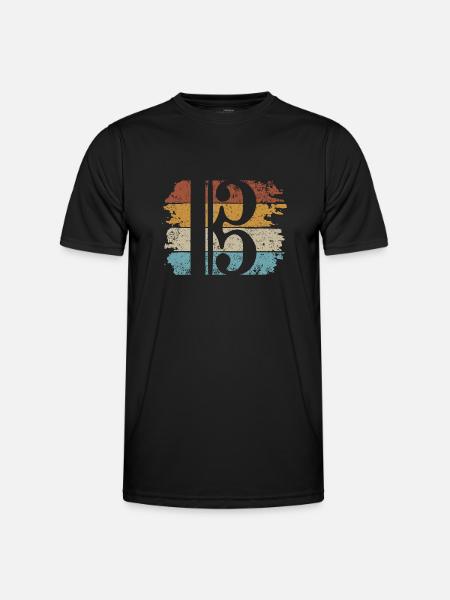 Altschlüssel Bratsche Viola Notenschlüssel - Männer Funktions-T-Shirt - Schwarz