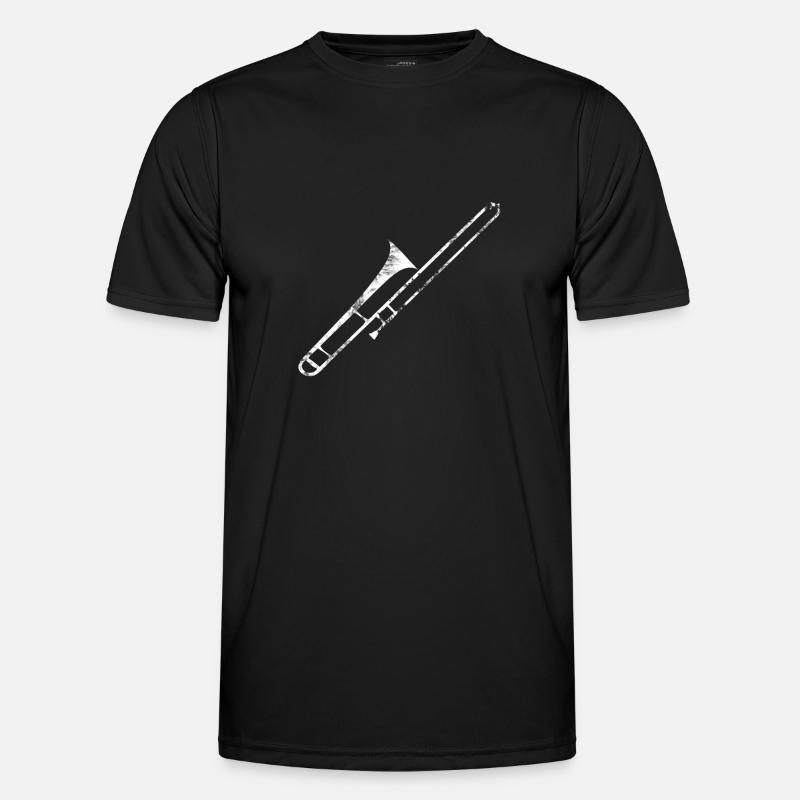 Posaune Artwork - Männer Funktions-T-Shirt - Schwarz