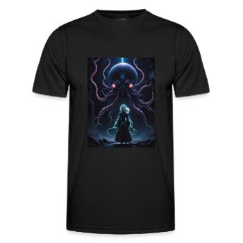 kraken du cosmos - T-shirt sport Homme - noir - Devant - AI Model Male 178 dark (178cm)