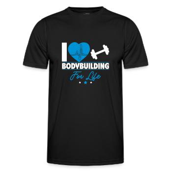I love bodybuilding for life - Men's Functional T-Shirt - black - Front - AI Model Male 178 dark (178cm)