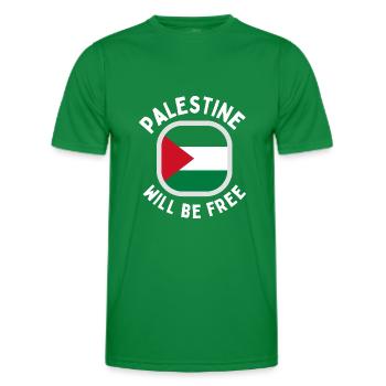 Palestine Will Win Freedom BLM Peace Gaza Under - Men's Functional T-Shirt - kelly green - Front - AI Model Male 178 dark (178cm)