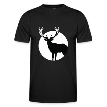 Cerf - T-shirt sport Homme - noir - Devant - AI Model Male 178 dark (178cm)