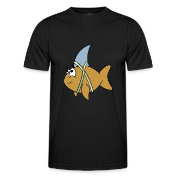 Poissons à ailerons de requin - T-shirt sport Homme - noir - Devant - AI Model Male 178 dark (178cm)