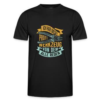 Lustiges Handwerker Elektriker Werkzeug Geschenk - Männer Funktions-T-Shirt - Schwarz - Vorne - AI Model Male 178 dark (178cm)