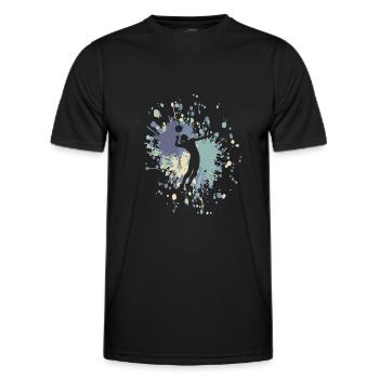 Volleyball Opposite Hitter Color Splash - Men's Functional T-Shirt - black - Front - AI Model Male 178 dark (178cm)