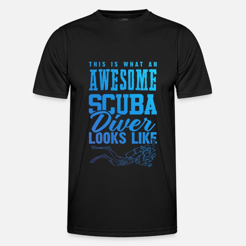 awesome scuba diver - Männer Funktions-T-Shirt - Schwarz