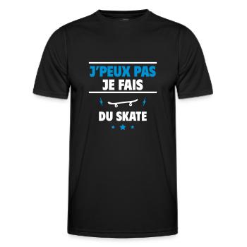 J'peux pas, je fais du skate, skateur, skateboard - T-shirt sport Homme - noir - Devant - AI Model Male 178 dark (178cm)