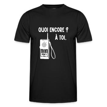 quoi encore - T-shirt sport Homme - noir - Devant - AI Model Male 178 dark (178cm)
