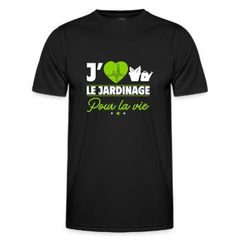 J'aime le jardinage – une passion pour la vie ! - T-shirt sport Homme - noir - Devant - AI Model Male 178 dark (178cm)