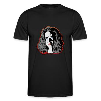 Une femme comme dans un film noir orange - T-shirt sport Homme - noir - Devant - AI Model Male 178 dark (178cm)