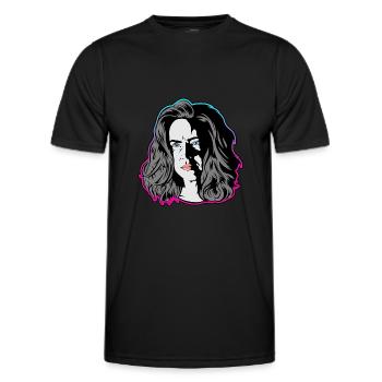 Une femme comme dans un film noir turquoise/rose - T-shirt sport Homme - noir - Devant - AI Model Male 178 dark (178cm)