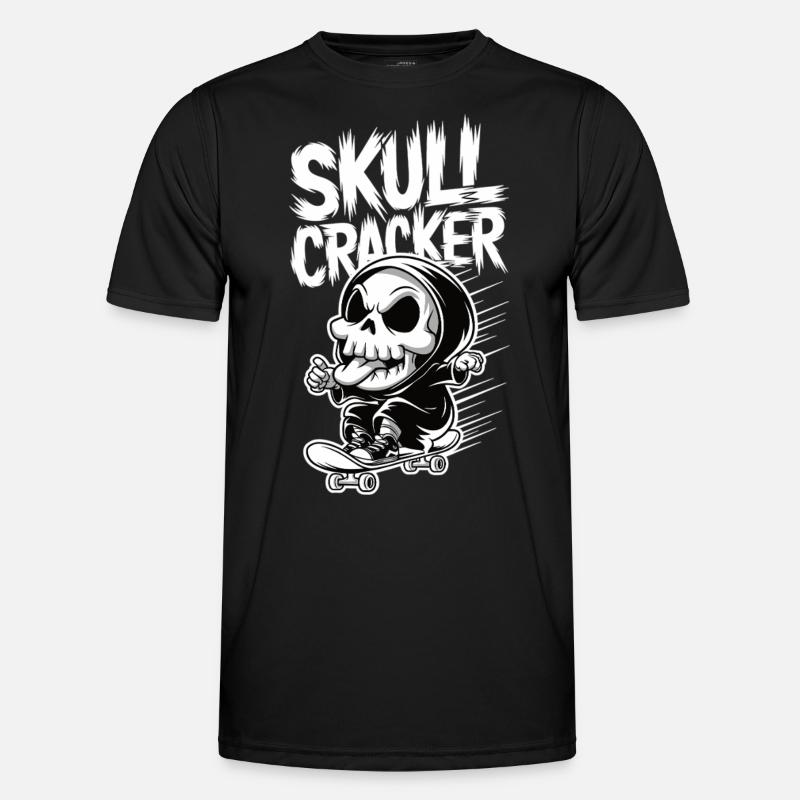 Skull Cracker Skateboard - Men's Functional T-Shirt - black