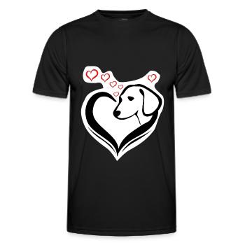 Very cute dog heart for dog lover darling - Men's Functional T-Shirt - black - Front - AI Model Male 178 dark (178cm)