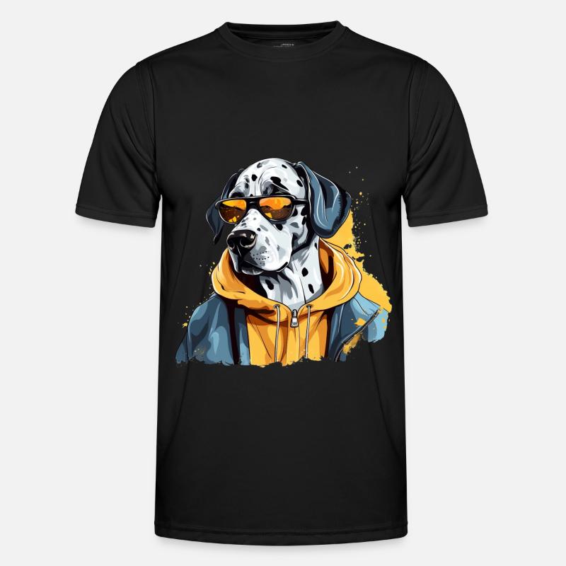 Hero Sketch | Dalmatian Firefighter - Men's Functional T-Shirt - black