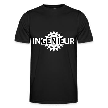 lustiges Ingenieur Genie Shirt mit Zahnrad Ritzel - Männer Funktions-T-Shirt - Schwarz - Vorne - AI Model Male 178 dark (178cm)