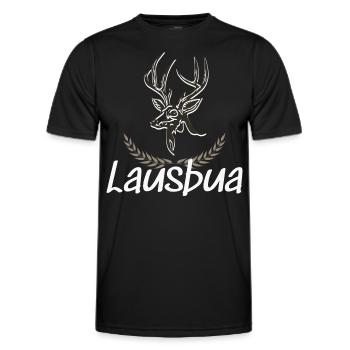 Lausbua Hirsch Lederhosen - Männer Funktions-T-Shirt - Schwarz - Vorne - AI Model Male 178 dark (178cm)