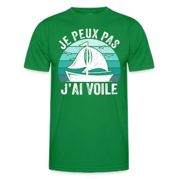 j'peux pas j'ai voile - T-shirt sport Homme - vert - Devant - AI Model Male 178 dark (178cm)