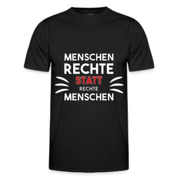 Menschenrechte statt rechte Menschen Geschenk Idee - Männer Funktions-T-Shirt - Schwarz - Vorne - AI Model Male 178 dark (178cm)