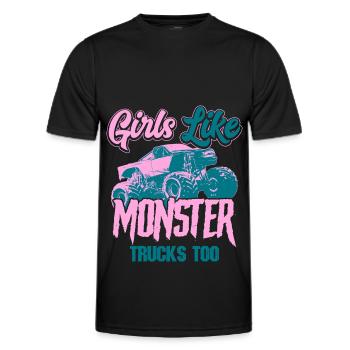 Monstertruck - Männer Funktions-T-Shirt - Schwarz - Vorne - AI Model Male 178 dark (178cm)