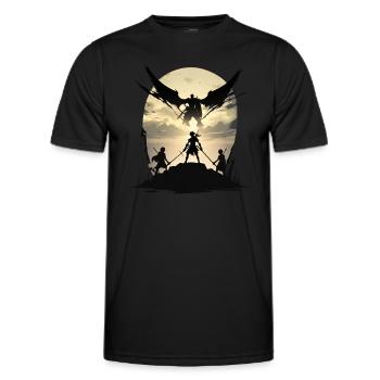 Dämonischer Himmel: Krieger des Abendrots - Männer Funktions-T-Shirt - Schwarz - Vorne - AI Model Male 178 dark (178cm)