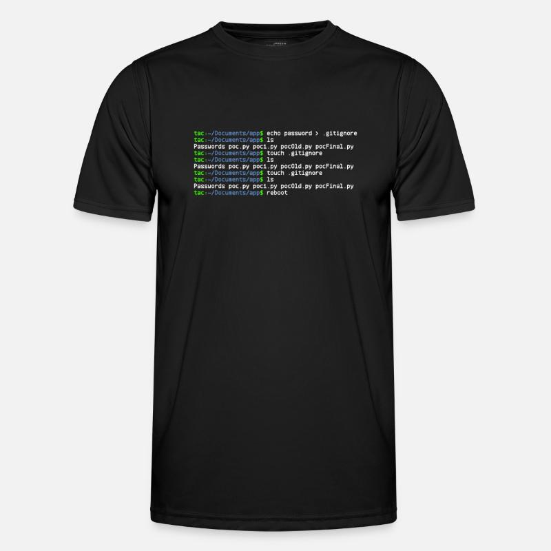 linux shell ls dot - T-shirt sport Homme - noir