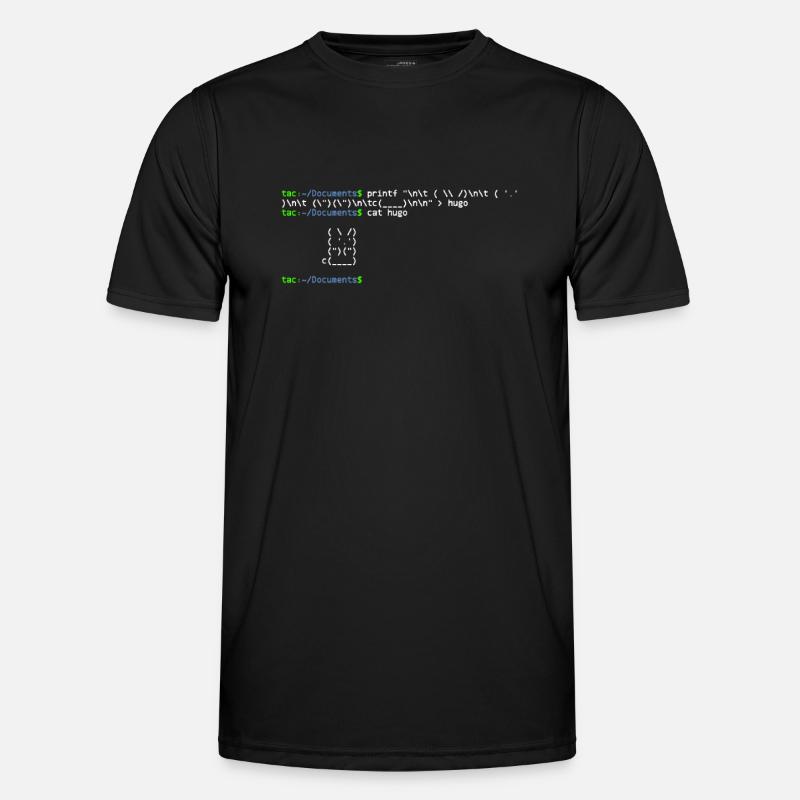 linux shell rabbit - T-shirt sport Homme - noir