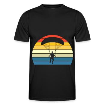 Saut parachute - T-shirt sport Homme - noir - Devant - AI Model Male 178 dark (178cm)