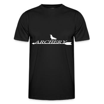 Bogenschießen. Pfeil mit Rabe und Archery. Shirt - Männer Funktions-T-Shirt - Schwarz - Vorne - AI Model Male 178 dark (178cm)