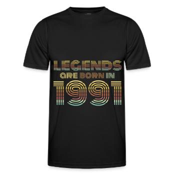 1991 - Men's Functional T-Shirt - black - Front - AI Model Male 178 dark (178cm)