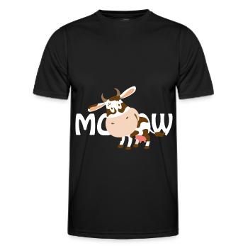cow - Men's Functional T-Shirt - black - Front - AI Model Male 178 dark (178cm)