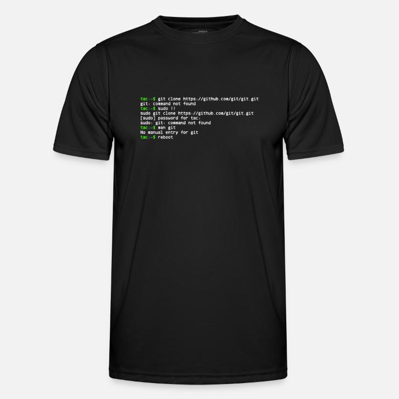 linux shell git clone - T-shirt sport Homme - noir