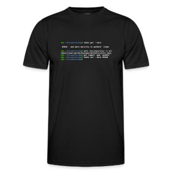 linux shell more security - T-shirt sport Homme - noir - Devant - AI Model Male 178 dark (178cm)