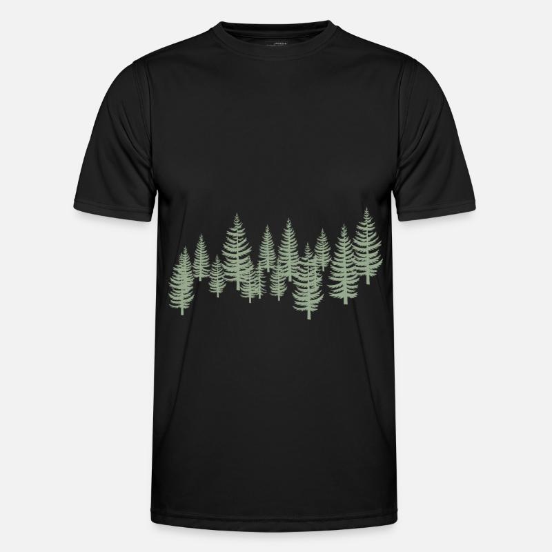 Baum -Bäume - Wald - Männer Funktions-T-Shirt - Schwarz