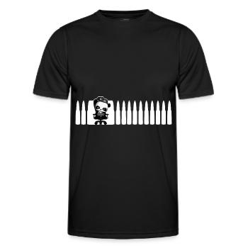 cool Gaming Panda Nerd Cartridges Shooter Gamer - Men's Functional T-Shirt - black - Front - AI Model Male 178 dark (178cm)