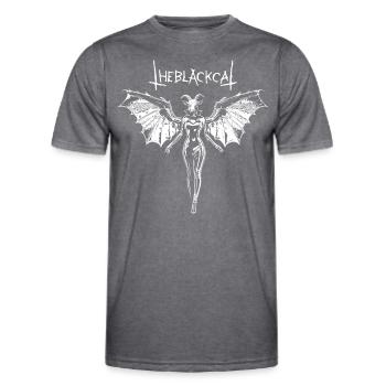 TheBlackCat - Angel - Men's Functional T-Shirt - dark melange  - Front - AI Model Male 178 dark (178cm)