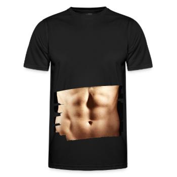 abdo homme musclé - T-shirt sport Homme - noir - Devant - AI Model Male 178 dark (178cm)