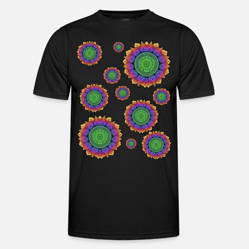 Mandala Blumen Männer Funktions-T-Shirt
