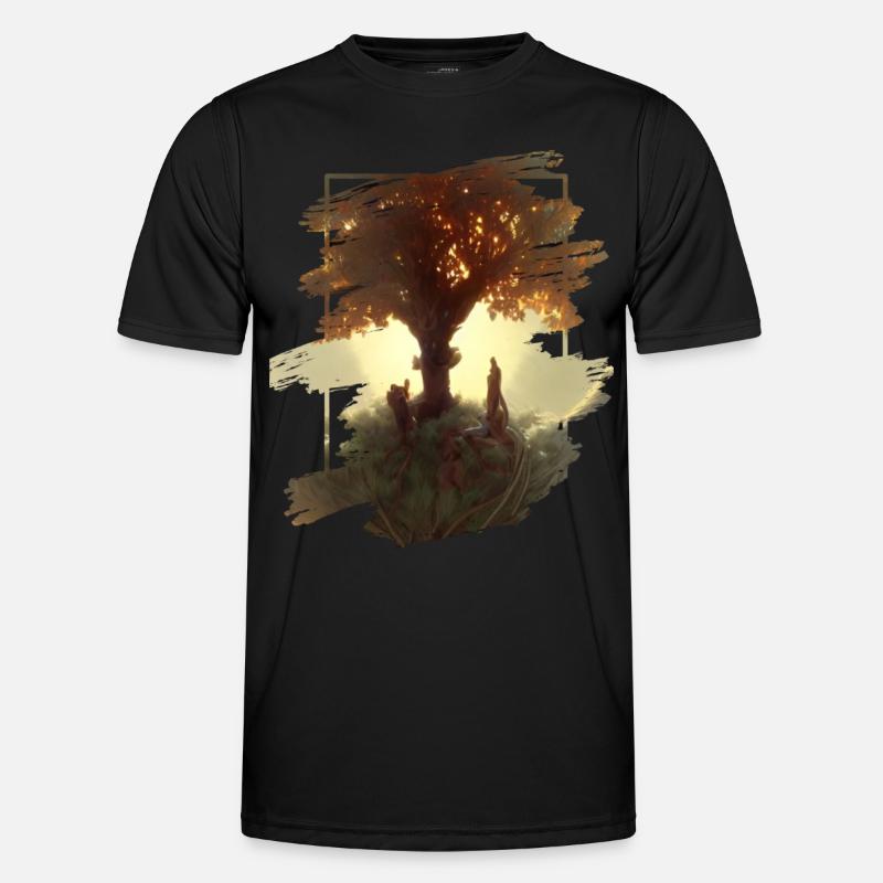 Baum des Lebens - Männer Funktions-T-Shirt - Schwarz